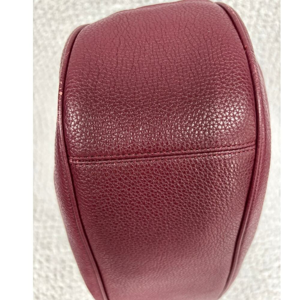Coach Burgundy Harley East West Pebbled Leather Hobo F38250 #76955 - Picture 7 of 13